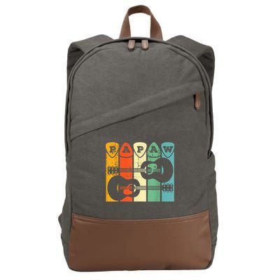 Papaw Guitar Pick Gift Guitar Player Grandpa Retro Guitarist Cotton Canvas Backpack