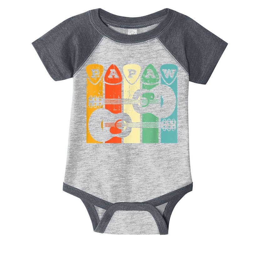 Papaw Guitar Pick Gift Guitar Player Grandpa Retro Guitarist Infant Baby Jersey Bodysuit