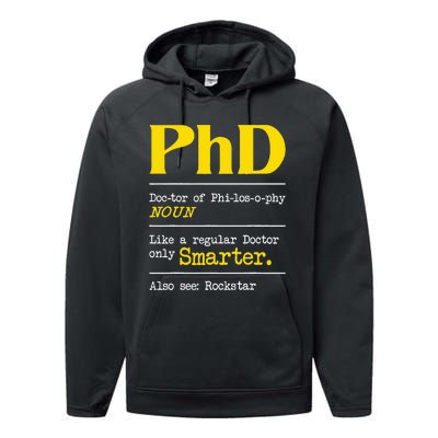 PhD Graduate Ph.D. Graduation Doctorate Degree Definition Performance Fleece Hoodie