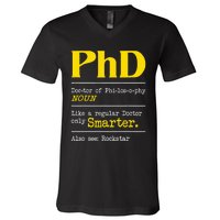 PhD Graduate Ph.D. Graduation Doctorate Degree Definition V-Neck T-Shirt