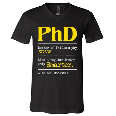 PhD Graduate Ph.D. Graduation Doctorate Degree Definition V-Neck T-Shirt