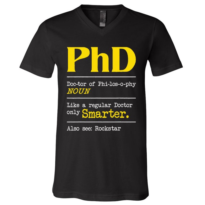 PhD Graduate Ph.D. Graduation Doctorate Degree Definition V-Neck T-Shirt