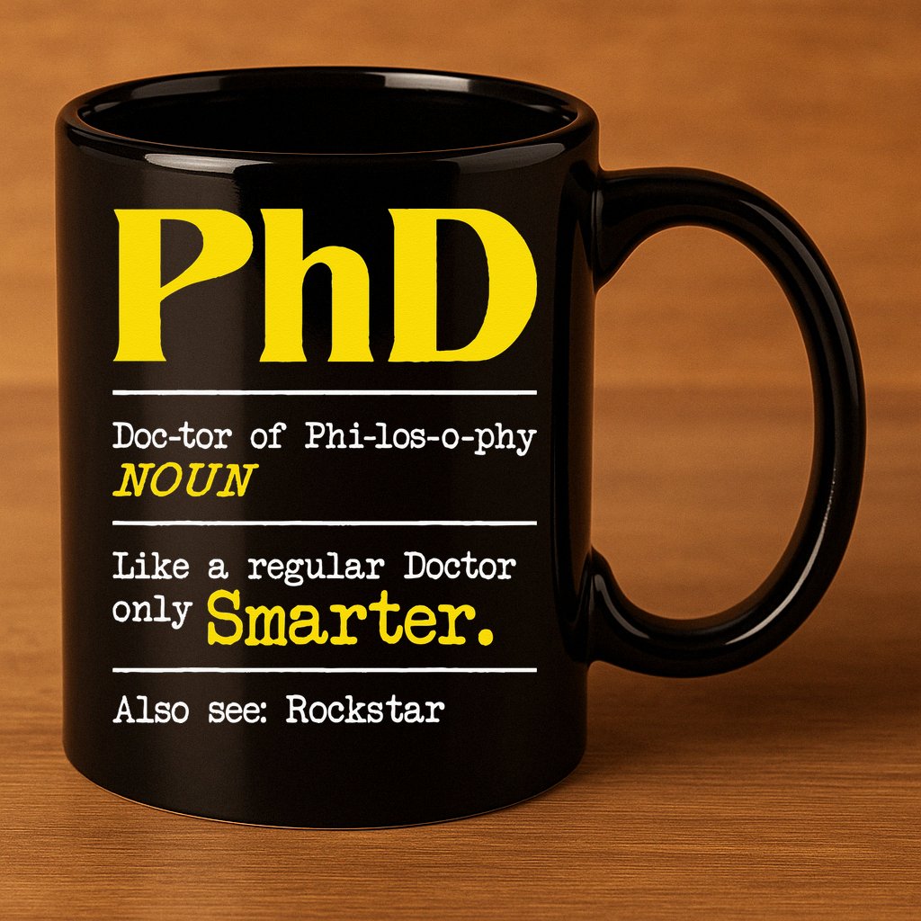 PhD Graduate Ph.D. Graduation Doctorate Degree Definition 11oz C Handle Ceramic Mug