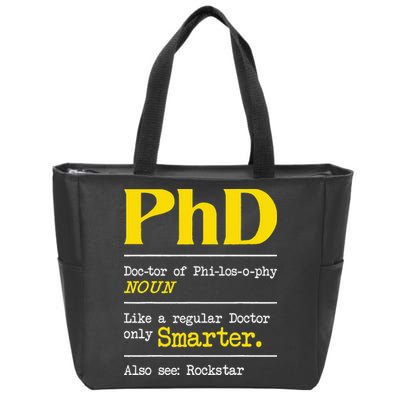 PhD Graduate Ph.D. Graduation Doctorate Degree Definition Zip Tote Bag