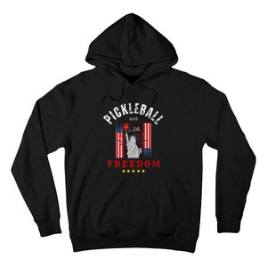 Pickleball GiftFunny Pickleball Pickleball And Freedom Hoodie