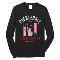 Pickleball GiftFunny Pickleball Pickleball And Freedom Long Sleeve Shirt