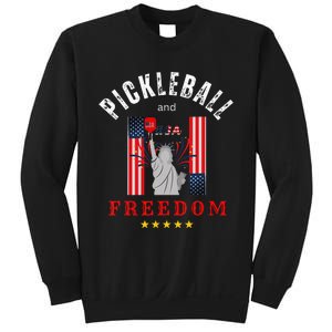 Pickleball GiftFunny Pickleball Pickleball And Freedom Sweatshirt