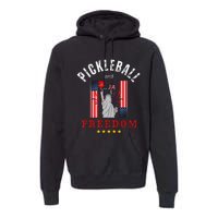 Pickleball GiftFunny Pickleball Pickleball And Freedom Premium Hoodie