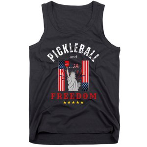 Pickleball GiftFunny Pickleball Pickleball And Freedom Tank Top