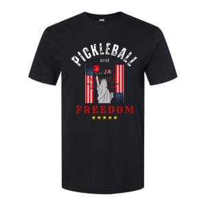 Pickleball GiftFunny Pickleball Pickleball And Freedom Softstyle CVC T-Shirt