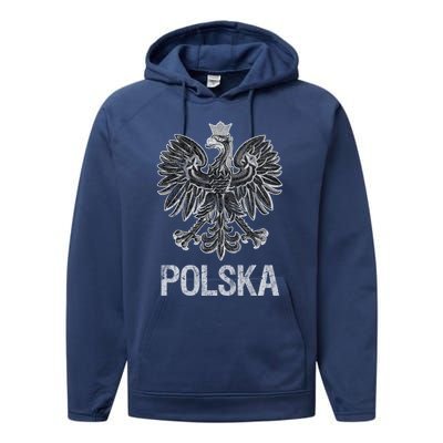 Polska Gift Polish Eagle Poland Pride Vintage Performance Fleece Hoodie