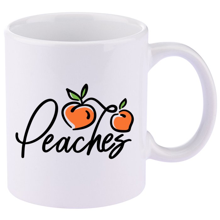 Peaches Georgia 11oz C Handle Ceramic Mug
