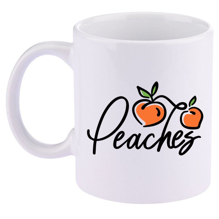 Peaches Georgia 11oz C Handle Ceramic Mug