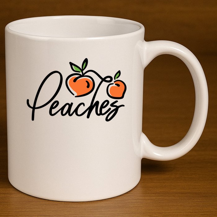 Peaches Georgia 11oz C Handle Ceramic Mug
