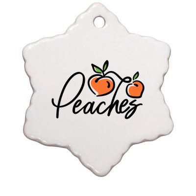 Peaches Georgia Ceramic Star Ornament