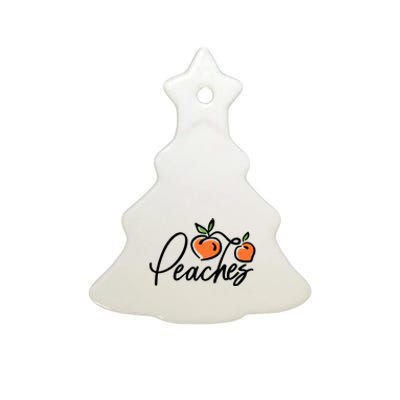 Peaches Georgia Ceramic Tree Ornament