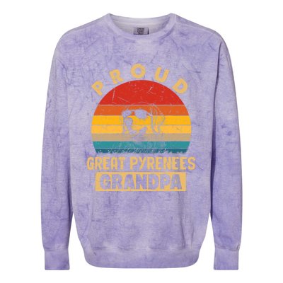 Proud Great Pyrenees Grandpa Dog Colorblast Crewneck Sweatshirt