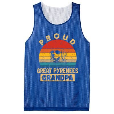 Proud Great Pyrenees Grandpa Dog Mesh Reversible Basketball Jersey Tank