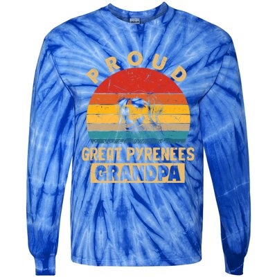 Proud Great Pyrenees Grandpa Dog Tie-Dye Long Sleeve Shirt