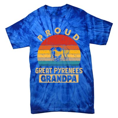 Proud Great Pyrenees Grandpa Dog Tie-Dye T-Shirt