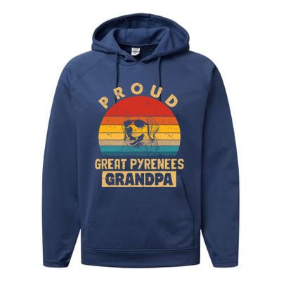 Proud Great Pyrenees Grandpa Dog Performance Fleece Hoodie