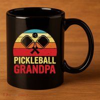 Pickleball Grandpa 11oz C Handle Ceramic Mug