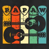 Papaw Guitar Pick Gift Guitar Player Grandpa Retro Guitarist 7 Panel Mesh Trucker Snapback Hat
