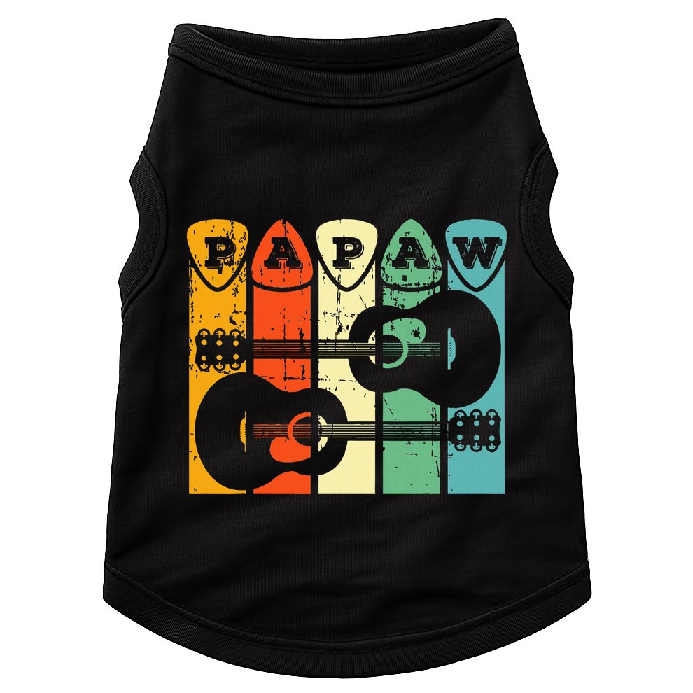Papaw Guitar Pick Gift Guitar Player Grandpa Retro Guitarist Doggie Tank