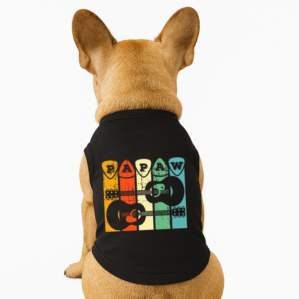 Papaw Guitar Pick Gift Guitar Player Grandpa Retro Guitarist Doggie Tank