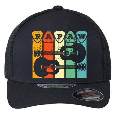 Papaw Guitar Pick Gift Guitar Player Grandpa Retro Guitarist Flexfit Unipanel Trucker Cap