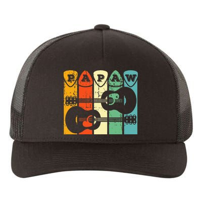 Papaw Guitar Pick Gift Guitar Player Grandpa Retro Guitarist Yupoong Adult 5-Panel Trucker Hat