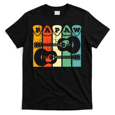 Papaw Guitar Pick Gift Guitar Player Grandpa Retro Guitarist T-Shirt