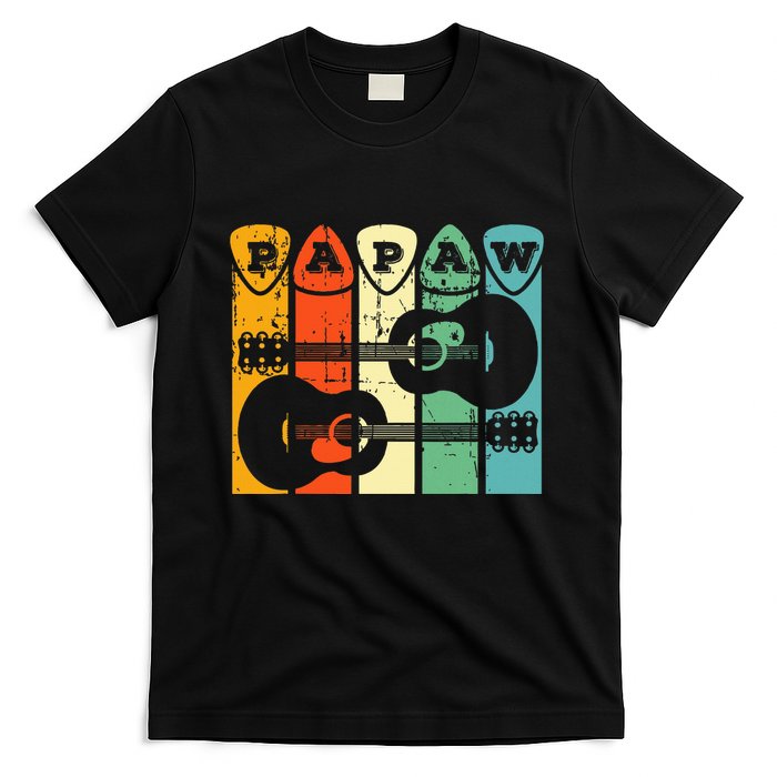Papaw Guitar Pick Gift Guitar Player Grandpa Retro Guitarist T-Shirt
