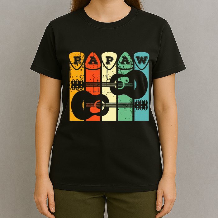 Papaw Guitar Pick Gift Guitar Player Grandpa Retro Guitarist T-Shirt