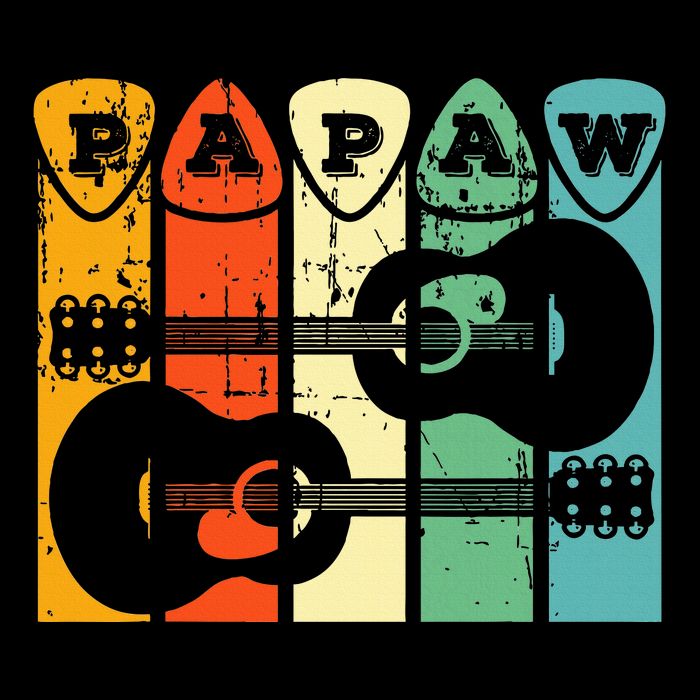 Papaw Guitar Pick Gift Guitar Player Grandpa Retro Guitarist T-Shirt