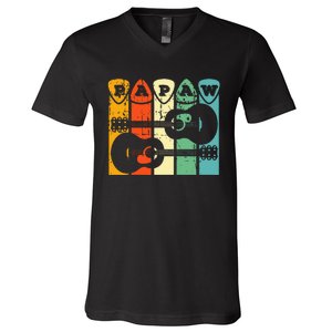 Papaw Guitar Pick Gift Guitar Player Grandpa Retro Guitarist V-Neck T-Shirt