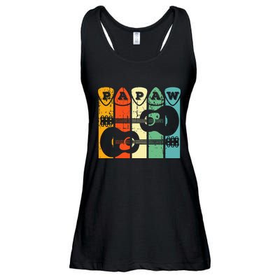 Papaw Guitar Pick Gift Guitar Player Grandpa Retro Guitarist Ladies Essential Flowy Tank