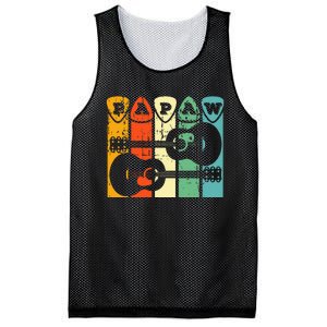 Papaw Guitar Pick Gift Guitar Player Grandpa Retro Guitarist Mesh Reversible Basketball Jersey Tank