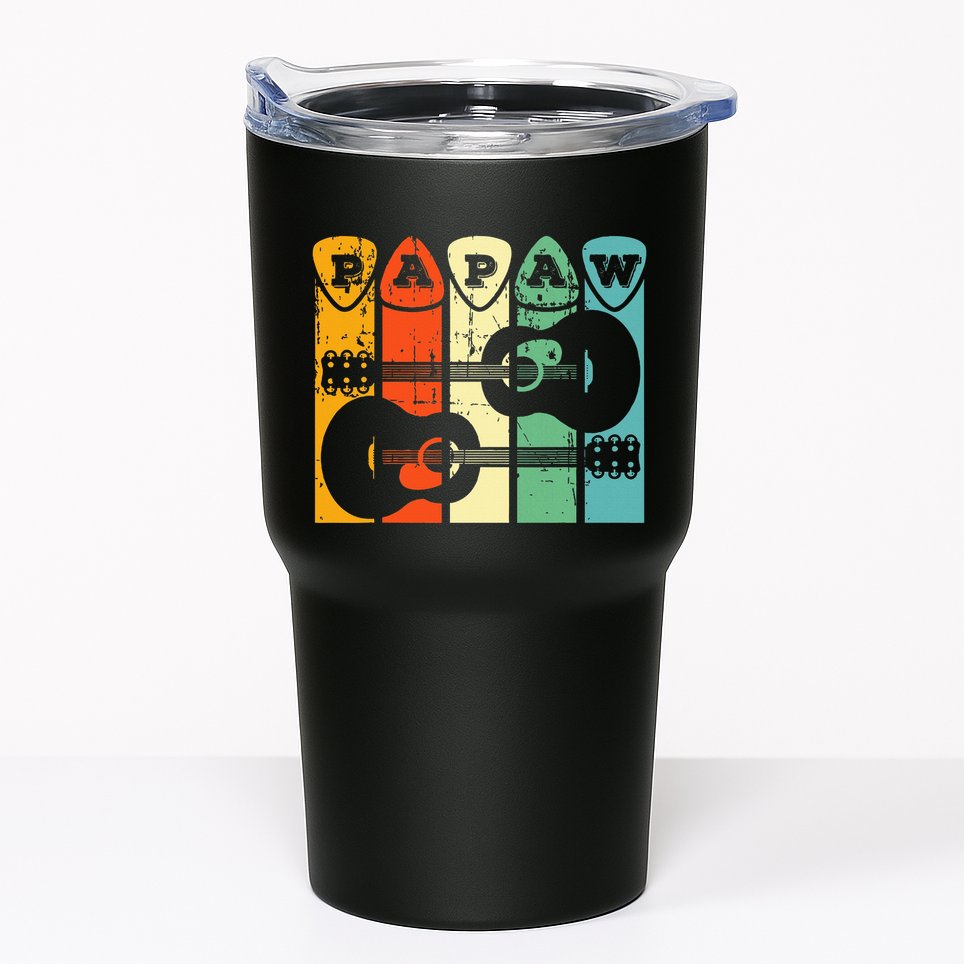 Papaw Guitar Pick Gift Guitar Player Grandpa Retro Guitarist Tumbler