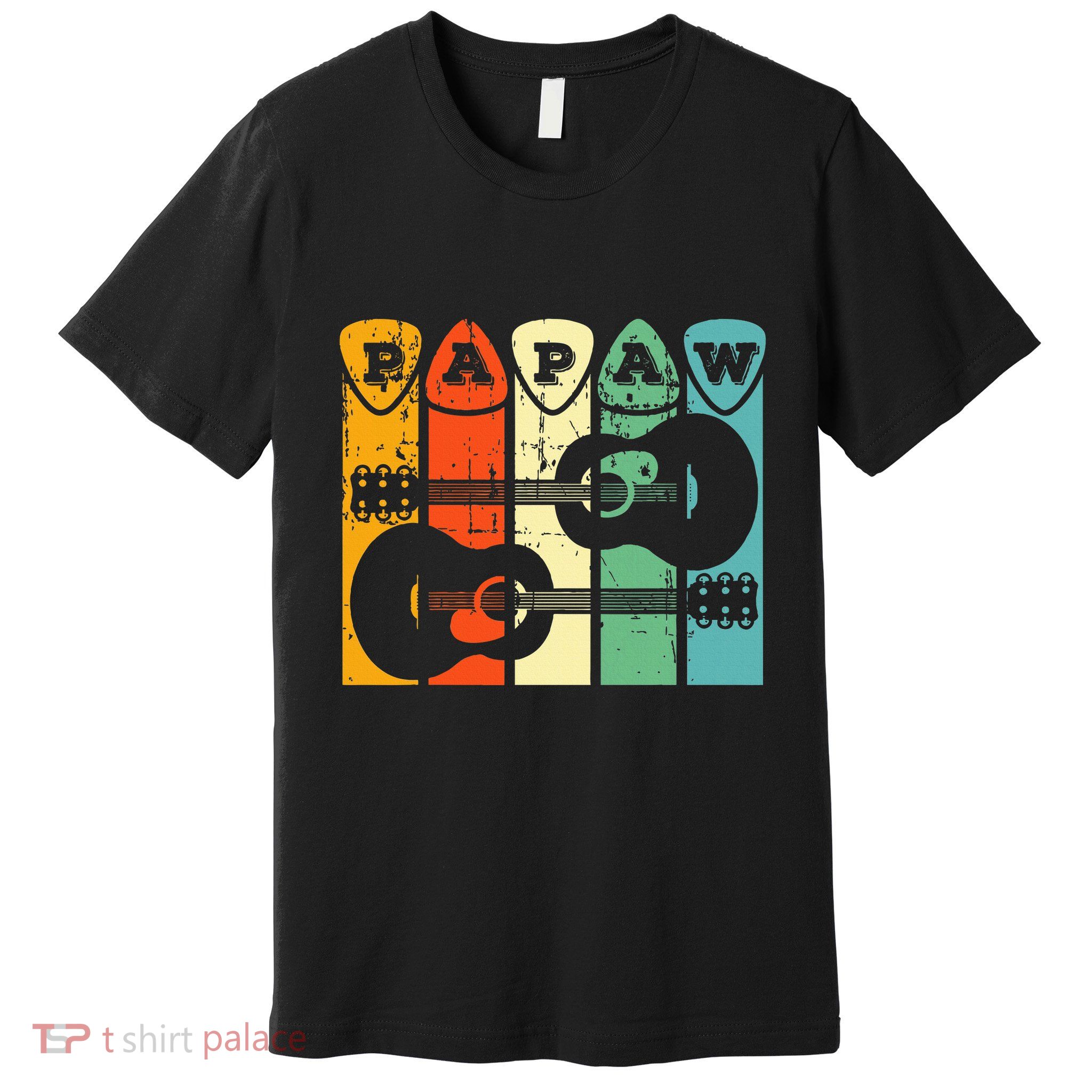 Papaw Guitar Pick Gift Guitar Player Grandpa Retro Guitarist Premium T-Shirt