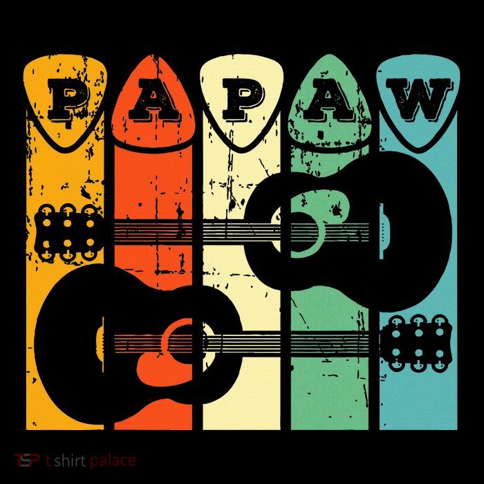 Papaw Guitar Pick Gift Guitar Player Grandpa Retro Guitarist Baby Bodysuit