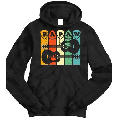 Papaw Guitar Pick Gift Guitar Player Grandpa Retro Guitarist Tie Dye Hoodie