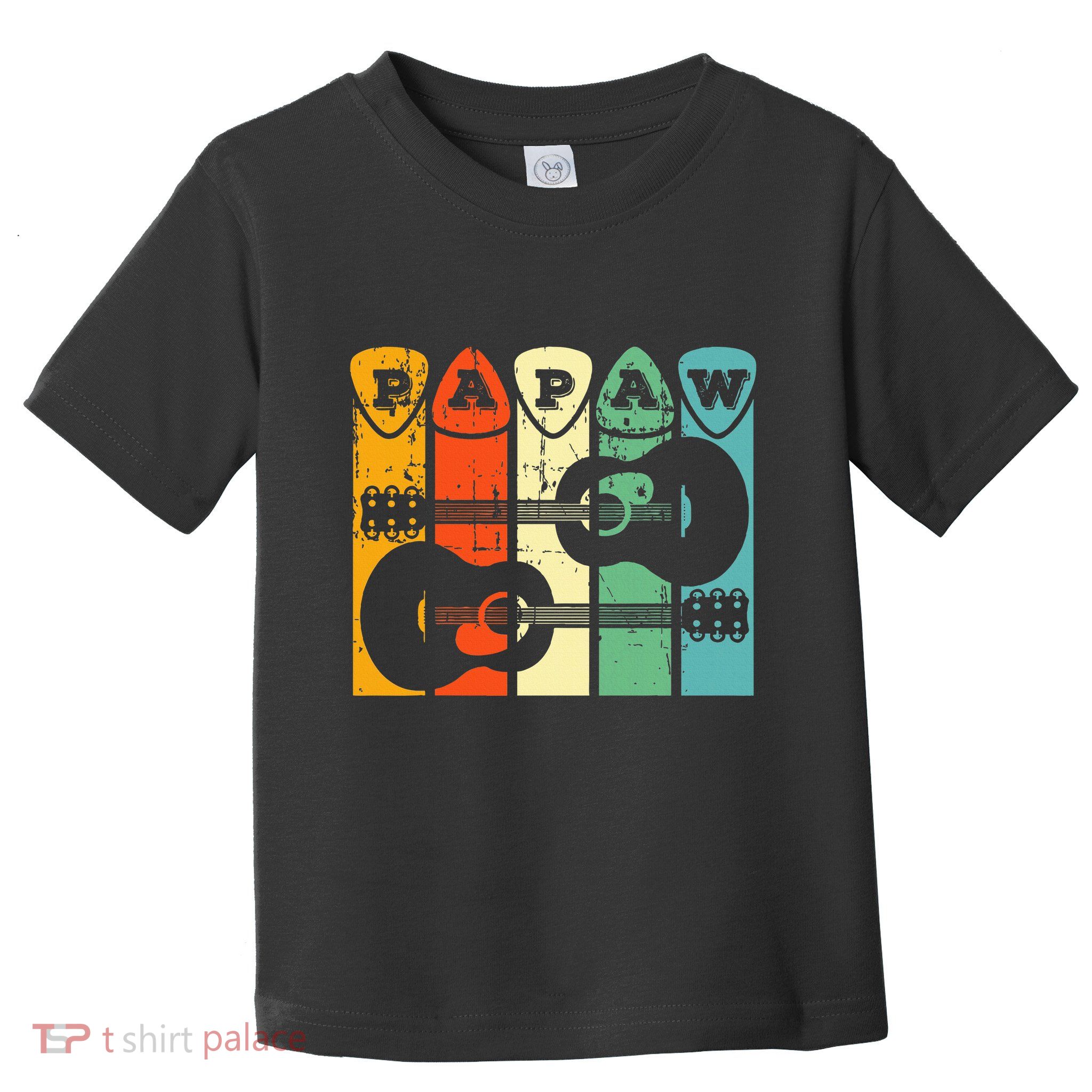 Papaw Guitar Pick Gift Guitar Player Grandpa Retro Guitarist Toddler T-Shirt