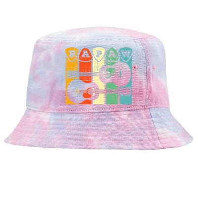 Papaw Guitar Pick Gift Guitar Player Grandpa Retro Guitarist Tie-Dyed Bucket Hat