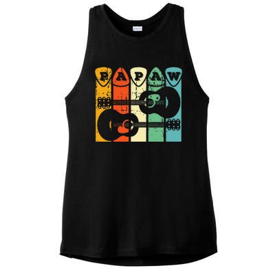 Papaw Guitar Pick Gift Guitar Player Grandpa Retro Guitarist Ladies PosiCharge Tri-Blend Wicking Tank