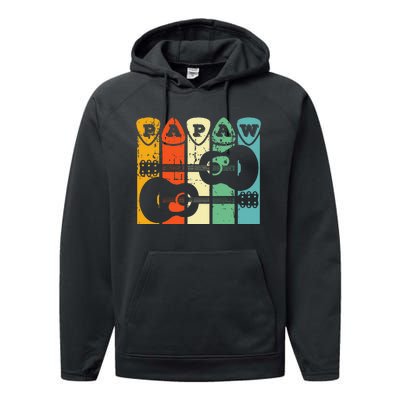 Papaw Guitar Pick Gift Guitar Player Grandpa Retro Guitarist Performance Fleece Hoodie