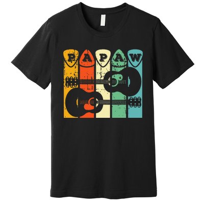 Papaw Guitar Pick Gift Guitar Player Grandpa Retro Guitarist Premium T-Shirt