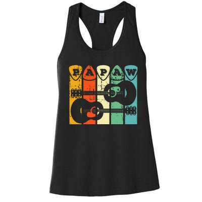 Papaw Guitar Pick Gift Guitar Player Grandpa Retro Guitarist Women's Racerback Tank