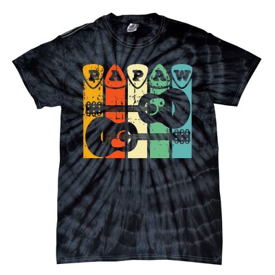 Papaw Guitar Pick Gift Guitar Player Grandpa Retro Guitarist Tie-Dye T-Shirt