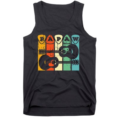 Papaw Guitar Pick Gift Guitar Player Grandpa Retro Guitarist Tank Top